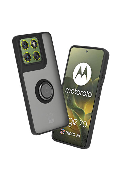 Techsuit Husă Motorola Edge 70 Glinth cu inel magnetic pentru suport, neagră