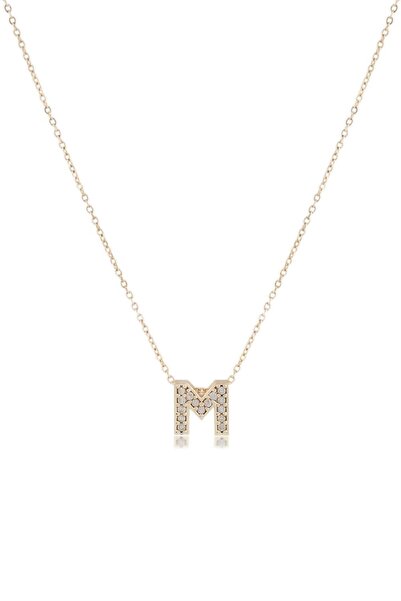 Mimoza Accessories Zircon Gold Letter Necklace - Minimal Letter Women's Necklace