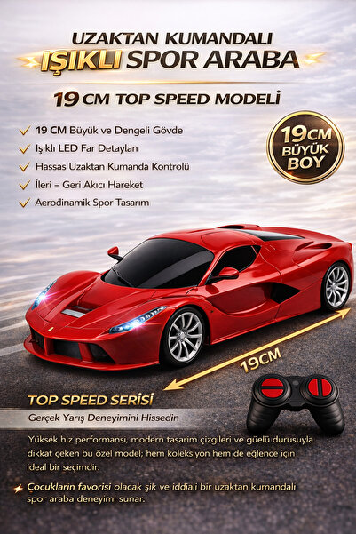 YILDIRIM OYUNCAK Uzaktan Kumandalı RC Ferrari 19 CM Işıklı Spor Araba | Full ...