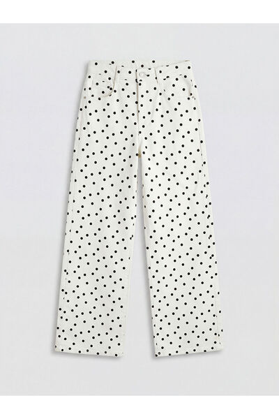 LC Waikiki ESVAB • Modern & Seçkin Geniş Paça Puantiyeli Kız Çocuk Gabardin P...