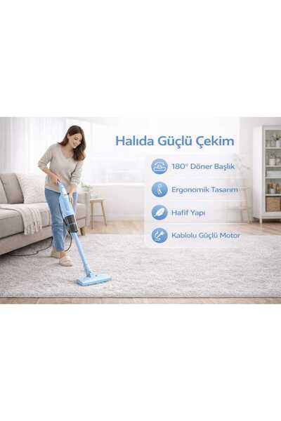 Lush Dik süpürge 2 ın 1 döner başlıklı (KOLTUK ALTLARI İÇİN) 2 katmanlı hepa ...