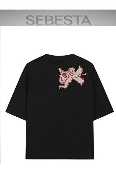 Sebesta Fashion تي شيرت إيروس مطبوع فاخر كبير الحجم