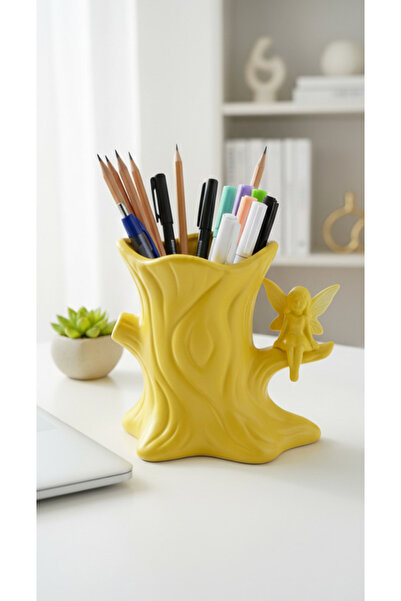 Markasız ucuz BABURA Masalsı Peri Kütük Kalemlik ve Makyaj Organizer 12x9 cm