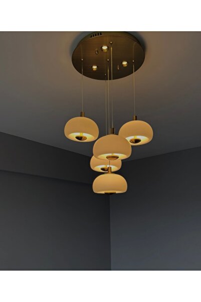 GÜNIŞIĞI AVİZE 5 li Opak Cam Avize