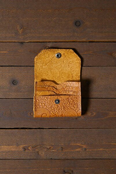 MAT Deri Women's Card Holder Patterned Genuine Leather Small Wallet with Cash...