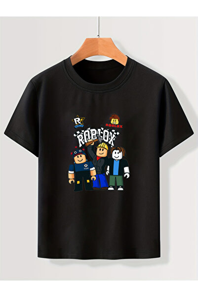 Let's Wear تيشيرت روبلوكس مطبوع للأولاد مصنوع من القطن بنسبة 100% برقبة دائري...