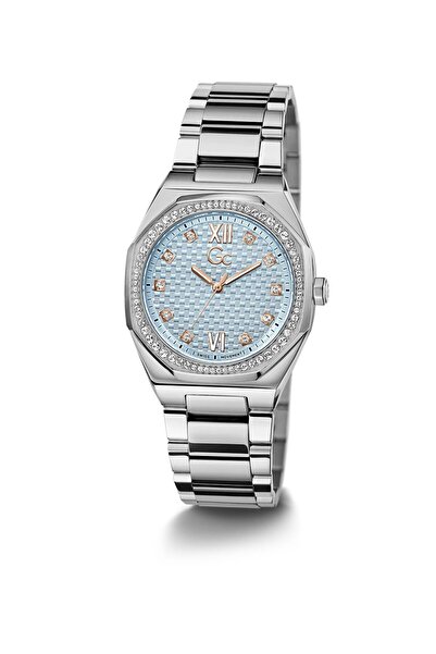 Guess LW COUSSN SLEEK LADY SLV CS BLU DL 34MM QTZ SLV SS BRCT FW23