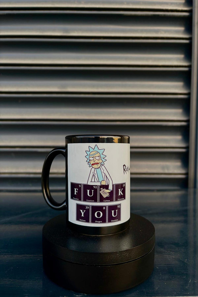 OziMugs Rick and Morty Siyah Kupa