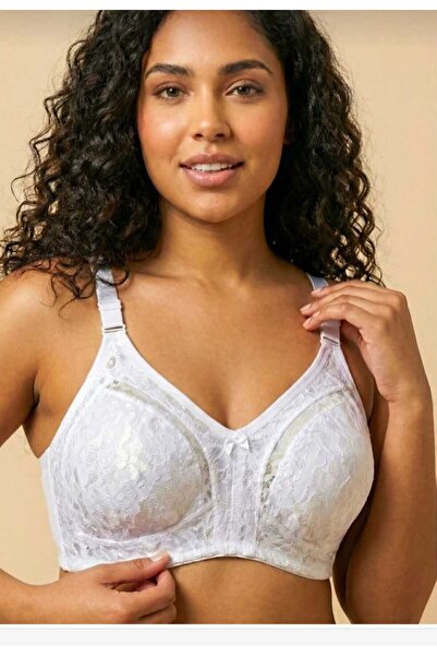 NARIYA Women's Plus Size Lace Detailed 3 Buckle Gathering Combed Cotton Suppo...