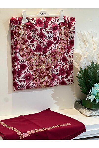 REHAM Emirati Silk embroidered fabric with sleeve and chest embroidery, along...