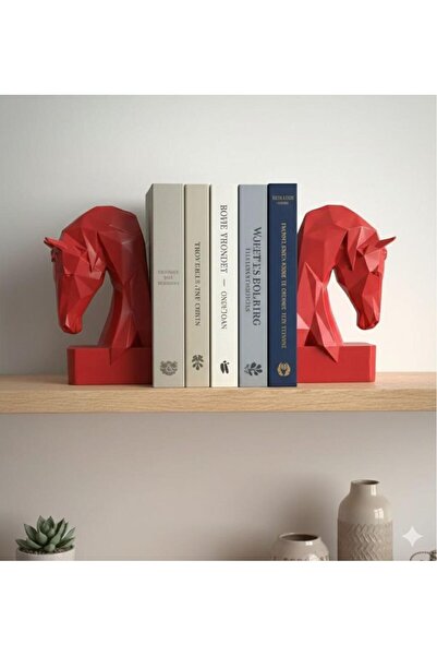 Mirsa Global Suport decorativ pentru cărți cu figurină cubică de cal, 2 bucăț...