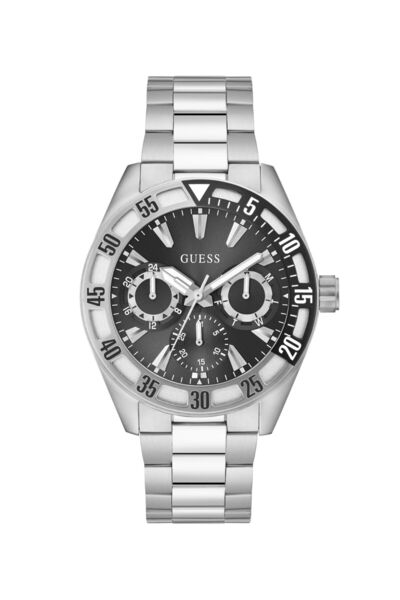 Guess Mens Silver Tone Multi-function Watch