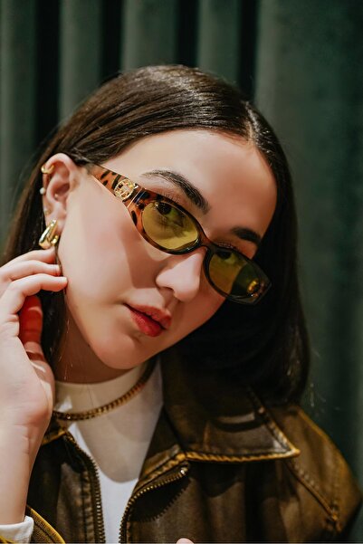 Stil Noktası Gg Leopard Frame Green Glass Sunglasses