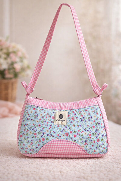 Calliopia Çiçekli Pötikare Desenli Vintage Coquette Omuz/ Baget Çanta