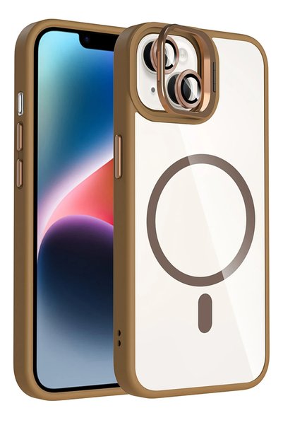 Joko Matrixzn iPhone 14 Remim Lens Cover with Magsafe Stand (234436) - Brown