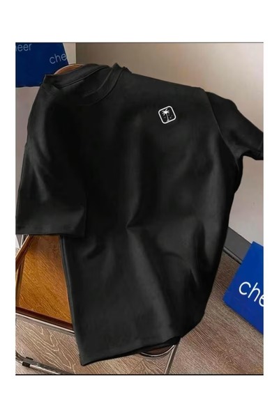 Massgai Unisex Puzzle Piece Printed Oversize 100% Cotton T-Shirt