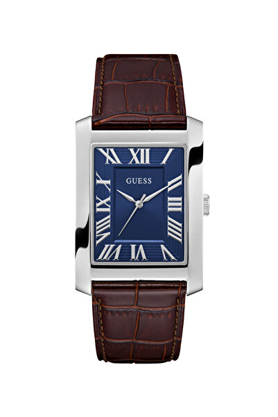 Guess Mens Bronze/Brown/Rose Gold Tone Rectangle Analog Watch