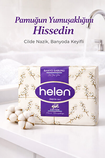 HELEN Cotton Beyaz Banyo Sabunu 4x150 gr