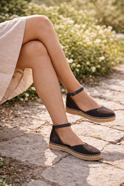 Butik NOBLE SHOES HAKİKİ DERİ KAHVE ESPADRİL KADIN SANDALET