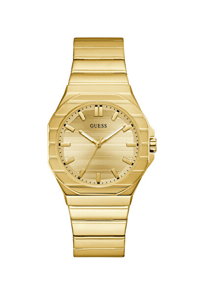 Guess Mens Yellow Gold Tone Round Analog Watch
