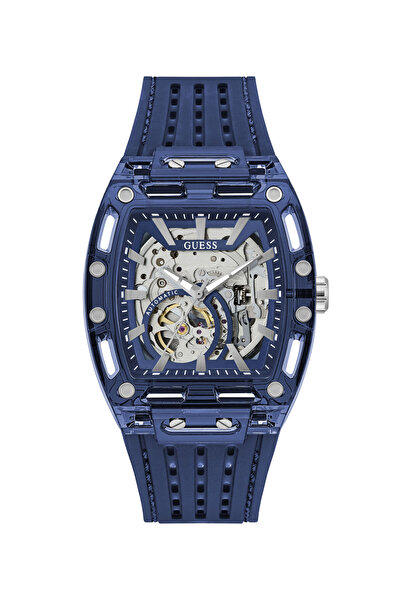 Guess Mens Blue Rectangle Watch