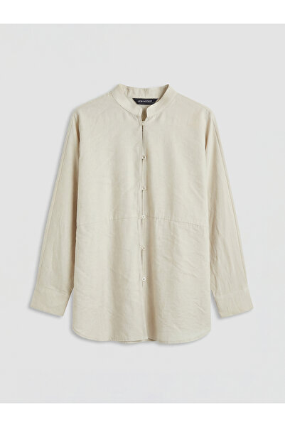 LC Waikiki موسم جديد من GULIS GİYİM قميص تونك كبير الحجم للنساء بياقة مسطحة ب...