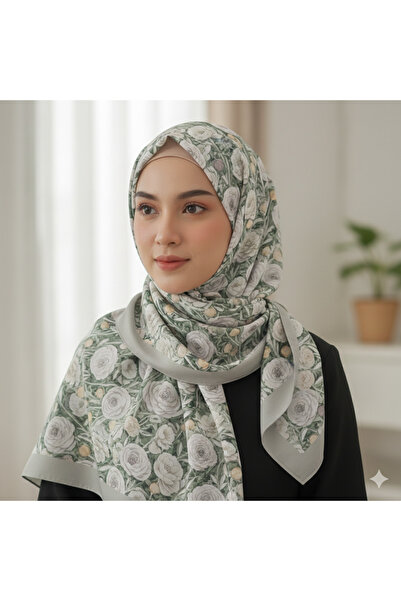 REMOMODA Patterned Floral Model Chiffon Shawl Italian Soft Shawl High Quality