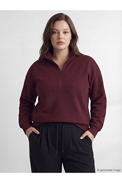 LC Waikiki Rmz Gi̇yi̇m Farkiyla Hakim Roba Collar Soft Touch Women's Sweatshi...