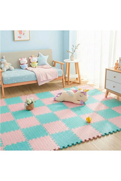 CARPAZAR 9 Parça Set 33x33 13mm Tatami 100x100 Kurulumlu Oyun Spor Halısı Min...