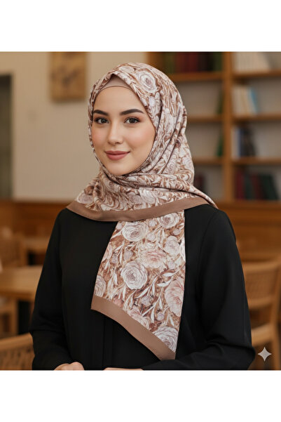 REMOMODA Patterned Floral Model Chiffon Shawl Italian Soft Shawl High Quality