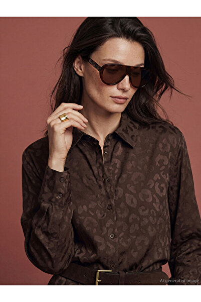 LC Waikiki Rmz Gi̇yi̇m Farkiyla Embroidered Satin Women's Shirt Tunic