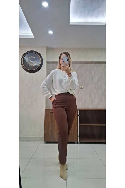 squash Kadın Krem Dökümlü Triko Bluz