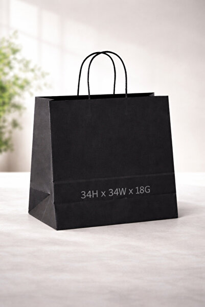 PureEarth Paper Bag Black Twisted Handle 34H x 34W x 18G – 100 GSM – 250 Bags