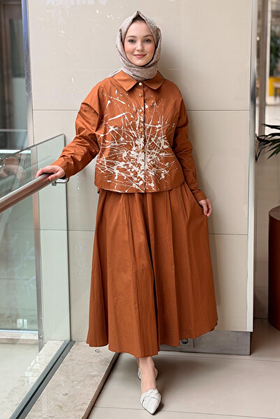 Ceremony Önü Sıçratma Boya Baskılı Paper Touch Etekli Takım