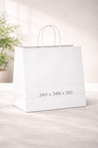 PureEarth Paper Bag White Twisted Handle 34H x 34W x 18G – 100 GSM – 250 Bags