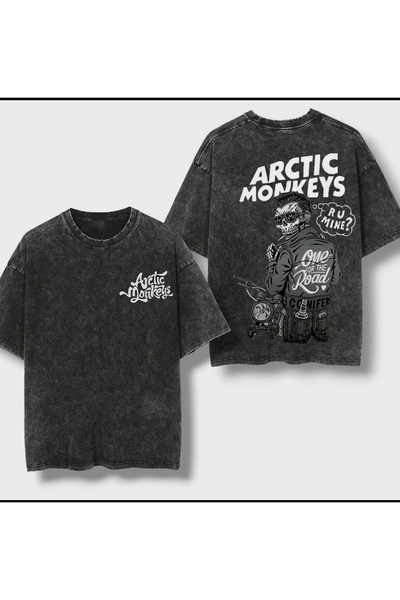 Vordevia Arctic Monkeys Printed Washable Oversize T-Shirt Unisex Vintage Comf...