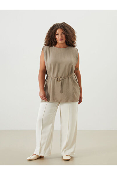 LC Waikiki منتجات فريزن ستور التي لا مثيل لها I بلوزة بحزام وياقة على شكل حرف...