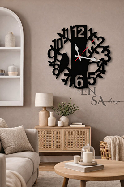 Ensa Design Tree Design Mdf Wall Clock 40cm – Decorative Wooden Wall Clock – ...