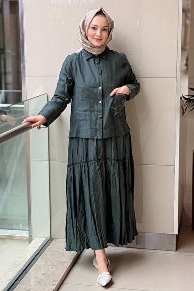 Ceremony Cebi Baskılı Eteği Kraşlı Takım