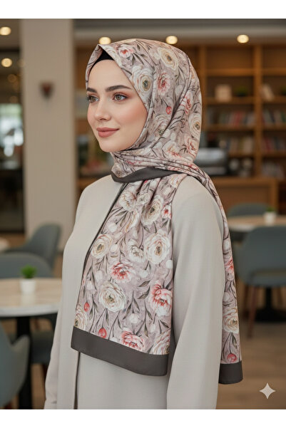 REMOMODA Patterned Floral Model Chiffon Shawl Italian Soft Shawl High Quality