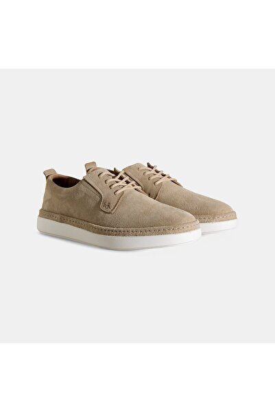 Desa Men's Beige Lace-Up Suede Casual Shoes