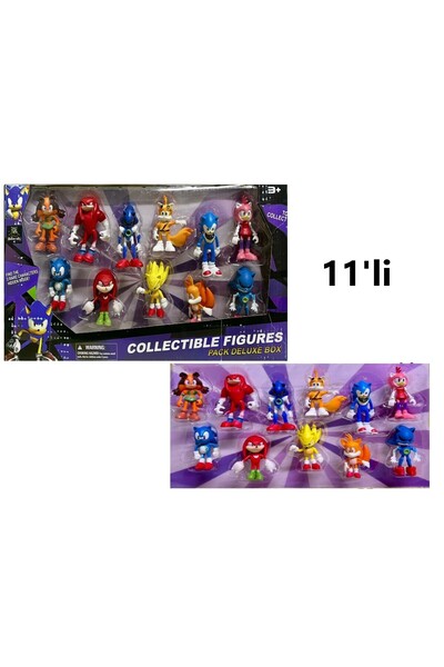 Retoys Sonic 11'li Kirpi Sonic Oyuncak Et Figür Karakterler Koleksiyon Serisi...