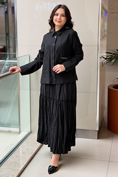 Ceremony Cebi Baskılı Eteği Kraşlı Takım