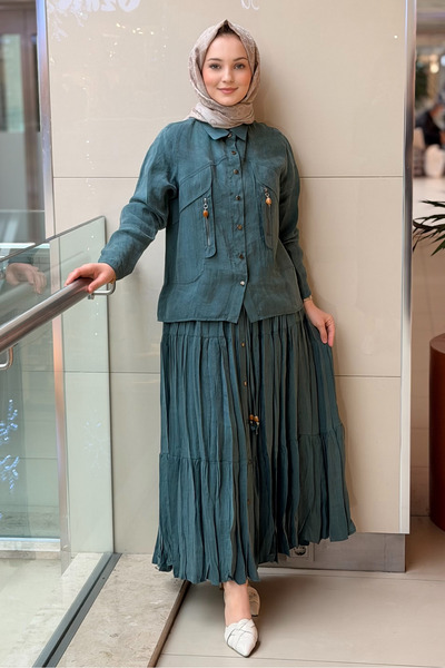 Ceremony Cebi Fermuar Detaylı Suel Etekli Takım