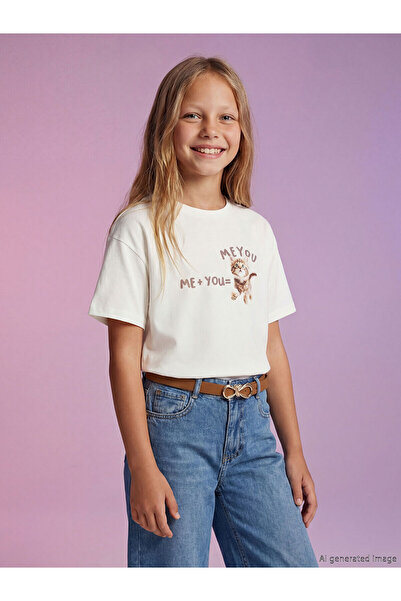 LC Waikiki Peak New Season Printed Girls' T-Shirt