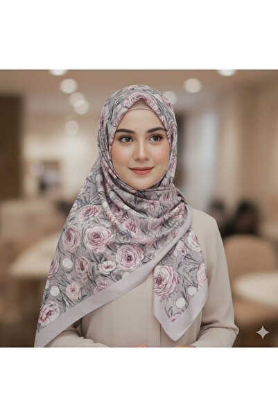 REMOMODA Patterned Floral Model Chiffon Shawl Italian Soft Shawl High Quality