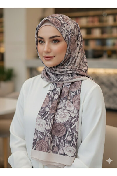 REMOMODA Patterned Floral Model Chiffon Shawl Italian Soft Shawl High Quality