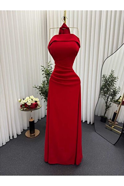 ABHARNI Royal red long evening dress