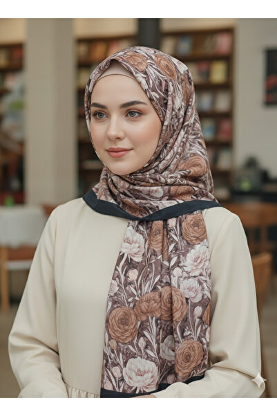 REMOMODA Patterned Floral Model Chiffon Shawl Italian Soft Shawl High Quality
