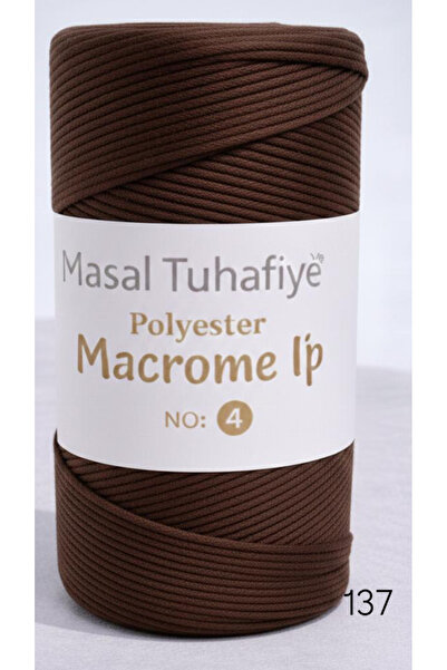 MASAL TUHAFİYE POLYESTER MACROME İP KAHVE 137 NO:4 200 GRAM 1 ADET